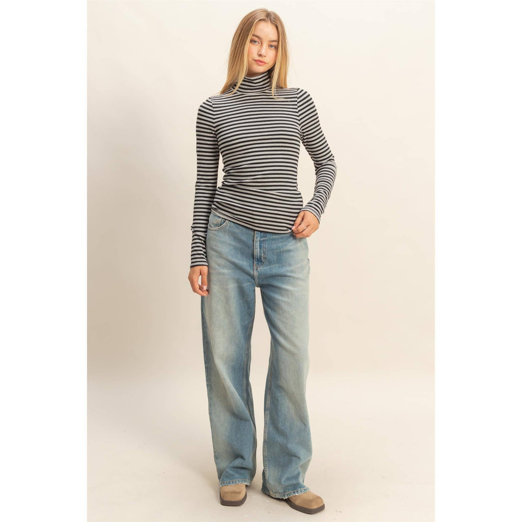 striped turtleneck
